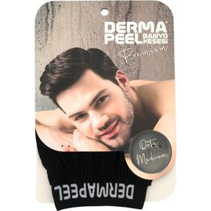 Dermapeel - Premium - %100 Pure Silk Bath Mitt Exfoliating Glove - Voor Hele Lichaam - Medium - Voor Mannen - Douchehandschoen - Bath Scrubber - Massage handschoen - badspons - Glove - hammam - peeling - scrub - spa - douche - bad - Zwart