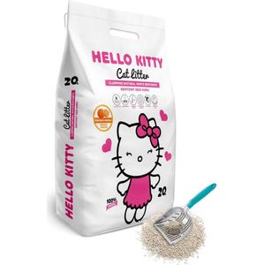 HELLO KITTY 20LT FIJNKORRELIGE WITTE BENTONIET ORANJE GEURENDE KATTENBAKVULLING