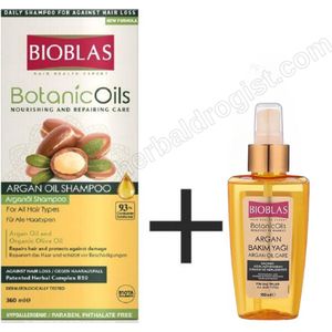 Bioblas Arganolie Shampoo+Arganolie  (Herstellende en Hydraterende Shampoo.Anti-Haaruitval voor Dames en Heren)