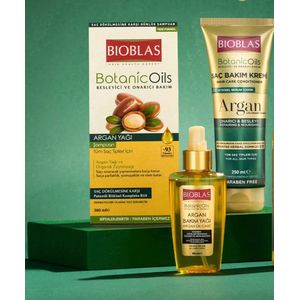 Bioblas - Botanic Oils - Argan Shampoo - 360ml - Haarverzorging - Arganolie Conditioner cream - 250ml - Haar Elixir - 30ml