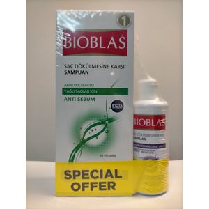 BIOBLAS - ANTI HAARUITVAL SHAMPOO REINIGENDE VERZORGING ANTISEBUM VOOR VET HAAR 400 ml Plus Shampoo voor beschadigd haren 180 ml - shampoo - antihaaruitval - haarverzorging