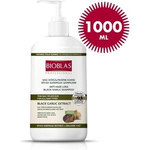 Bioblas - Anti haaruival Zwart Knoflook Shampoo 1000ml, Geurloos, Anti-Haaruitval voor Dames en Heren - unisex - Herbal shampoo - Bio shampoo - Organic - Bioblas shampoo