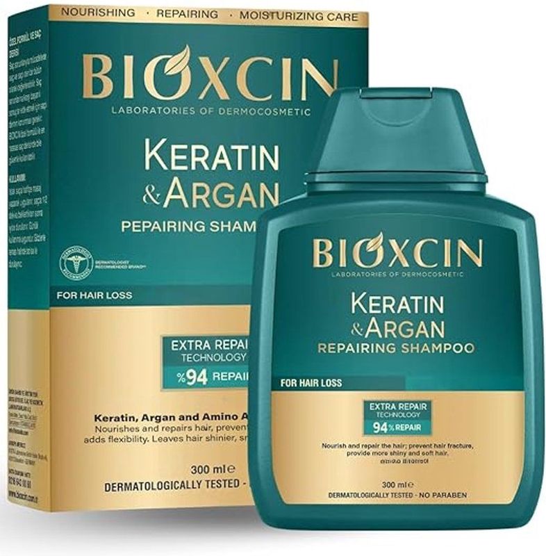 Bioxcin - Keratine & Arganolie - Shampoo - 300ml - Tegen Haaruitval - Herstellend & Versterkend