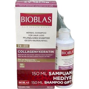 Bioblas - Collagen Keratin Shampoo 360ml + Collagen Keratin Shampoo 150ml Gift(Het voorkomt haaruitval. Voor droog en beschadigd haar)