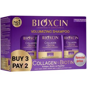 Bioxcin - Collageen & Biotine Volume Shampoo - 3x300ml - Tegen Haaruitval - Haarverzorging