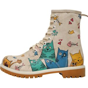 DOGO - Lang Mid Calf Boot - Beige - Veganistisch Kunstleer