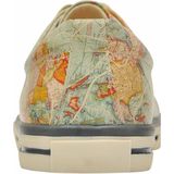 DOGO Femme Cuir Vegan Beige Baskets - Chaussures de Marche Confortables et Décontractées Faites à la Main, Yummy Motif