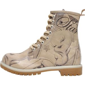 DOGO Boots Tweety Sketch Damen Boots / Female Schnürboots Vegan