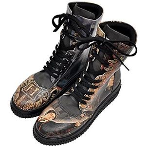DOGO Femme Cuir Vegan Noir Bottes Longues - Bottes de Mode Décontractées Confortables Faites à la Main, Warner Bros Triwizard Tournament Harry Potter Motif