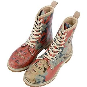 DOGO Femme Cuir Vegan Multicolore Bottes Longues - Bottes de Mode Décontractées Confortables Faites à la Main, Frida Painting Frida Kahlo Motif