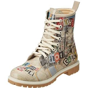 DOGO Femme Cuir Vegan Multicolore Bottes Longues - Bottes de Mode Décontractées Confortables Faites à la Main, Not Gangnam Motif