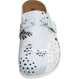DOGO - Pantoffels - Blauw - Vegan Leer - Birds Chirping Patroon