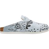 DOGO - Pantoffels - Blauw - Vegan Leer - Birds Chirping Patroon