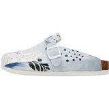 DOGO - Pantoffels - Blauw - Vegan Leer - Birds Chirping Patroon