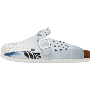 DOGO - Pantoffels - Blauw - Vegan Leer - Birds Chirping Patroon