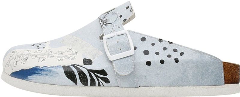 DOGO - Pantoffels - Blauw - Vegan Leer - Birds Chirping Patroon