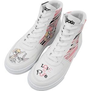 DOGO Ace Boots Love is Pure Veganistische dameslaarzen voor dames, bonte en comfortabele laarzen, wit, 40 EU