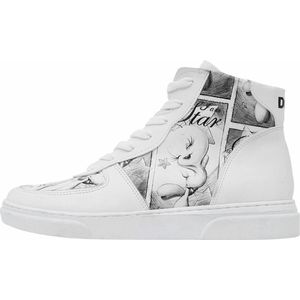 DOGO Hoge Sneakers - Wit - Veganistisch Leer - Warner Bros Tweety Sketch Motief