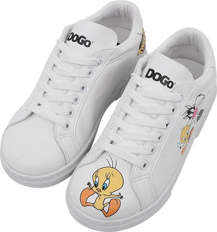 DOGO - Warner Bros - Kindersneakers - Wit - Veganistisch - Meerkleurig