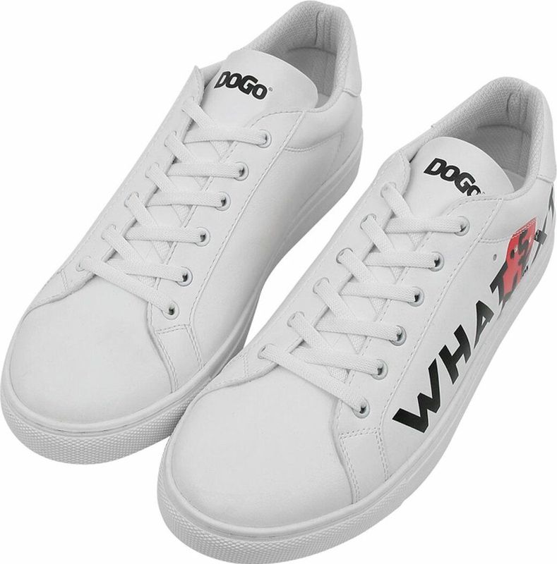DOGO - Heren Vegan Lederen Sneakers - Wit - Motief-44