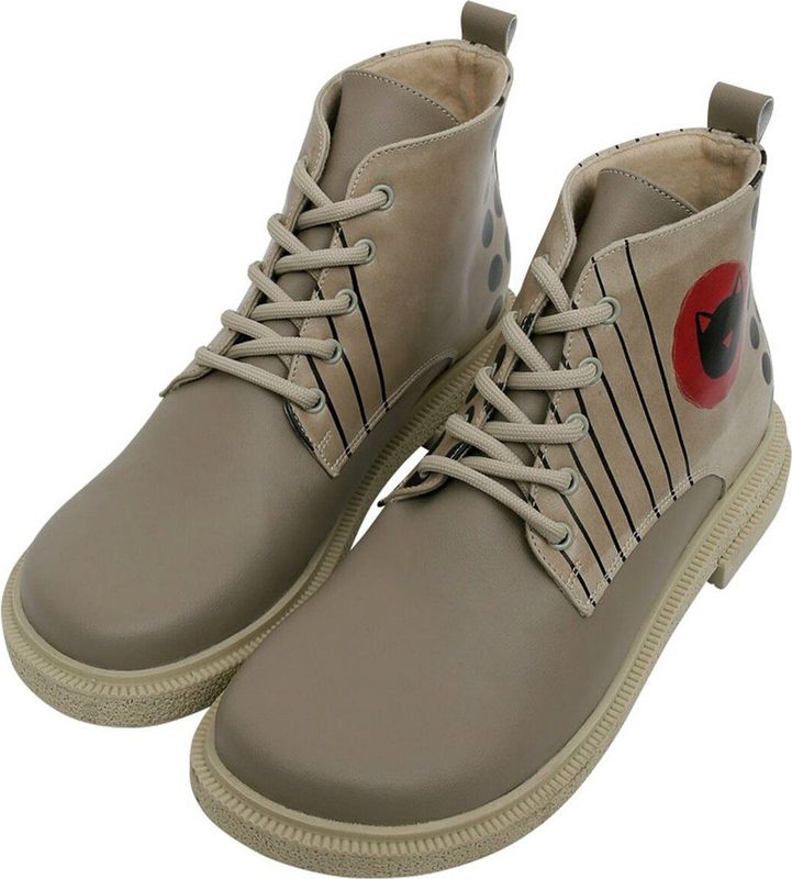 DOGO - Victoria - Enkellaarsjes - Beige - Veganistisch - Dots and Cats