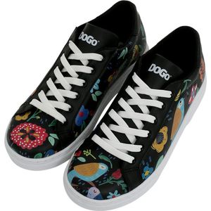 DOGO Ace Dames Sneakers - Flowers & Birds BLACK Dames Sneakers 41