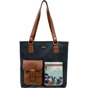 DOGO Umhängetasche "Multi Pocket Bag Buildings Damen Handtaschen (Fashion) / Neutral", Vegan
