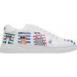 DOGO - Ace Sneakers - Cats on the Beach - Zwart - Textiel
