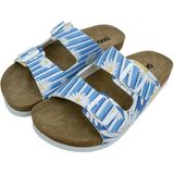 DOGO - Daisy Stripes Sandalen - Blauw - Vegan Leer - Meerkleurig