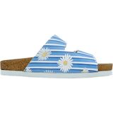DOGO - Daisy Stripes Sandalen - Blauw - Vegan Leer - Meerkleurig