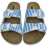 DOGO - Daisy Stripes Sandalen - Blauw - Vegan Leer - Meerkleurig