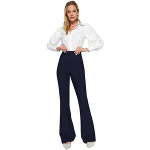 Trendyol - High Waist Flare Pants - Donkerblauw