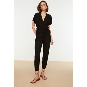 Trendyol - Twoss19Lj0158 - Jumpsuit - Bordeauxrood - Geweven Lange Wijde