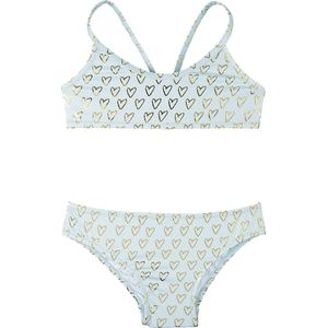 Slipstop - Maya - Bikini - Zeegroen - Met Gouden Hartjes - UV Bescherming