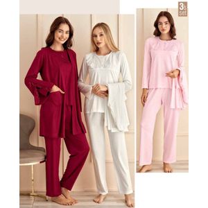 Dames PyjamaSet Thea / bordeaux/ maat S