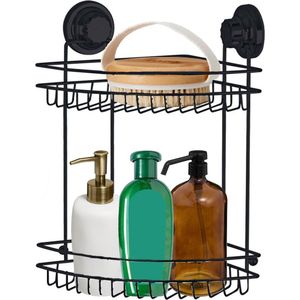 Concorde - Doucherekje hoek-model 2-laags - zwart - H37 cm - metaal