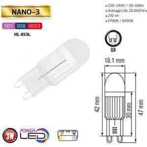 Nano-3 - LED Lamp - G9 Fitting - Dimbaar - 3W - Warm Wit 2700K - Melkwit | Vervangt 32W - set van 2 stuks