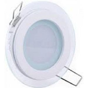 6w Led paneel - inbouwspot - Rond - Glas - 6000K - Koud wit