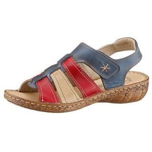 Blauw/Rood - Sandalen - Gladleer - Klittenbandsluiting - Breed