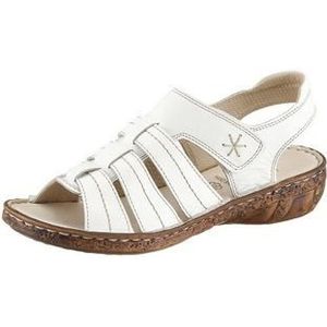 Gladleer - Sandalen - Wit - Klittenbandsluiting - Breed
