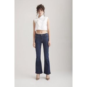 COJ - Laura - Dames Flare Jeans - Dark Blue Vintage