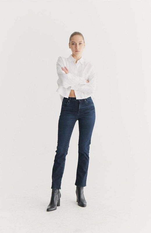 Cup of Joe Denim - Hannah - Jeans - Donkerblauw - High Waist - Rechte Pijpen