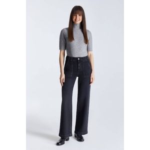 Cup of Joe - Denim High Wide Leg Jeans - Zwart - Denim