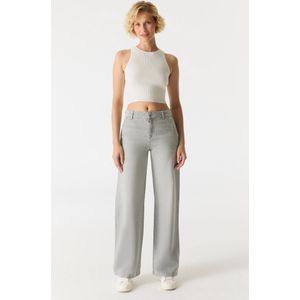 Broek - Light Grey - Katoen - Brede Pijpen