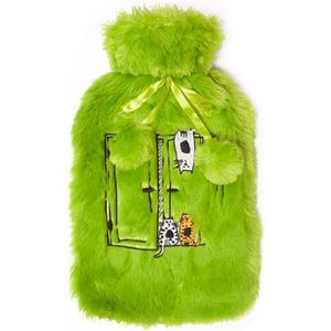 Kruik, BiggDesign Cats, Warmwaterkruik, Warmwater Kruik met Hoes, Super zachte luxe Pluche… (Groen Cats)