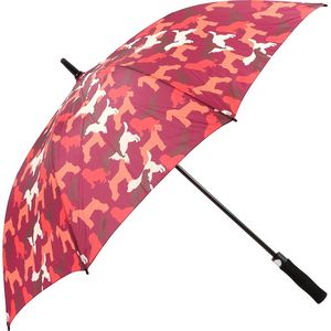 Biggdesign Paraplu - Stormparaplu met Hondenvormpjes - Regen & Windbestendig - Automatisch in en uitklapbaar - 120CM - Bordeaux Rood
