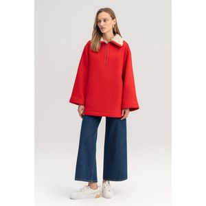 Sweat-shirt - Katoen - Col Fausse Fourrure