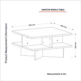 Stijlvolle Salontafel - Walnoot & Wit Design - 60x31,2x60cm - Duurzaam Melamine Materiaal