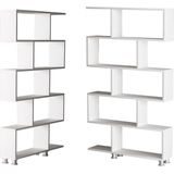 Stijlvolle Boekenkast - Wit Melamine - 90x156x20cm - Perfect voor elke Woonruimte