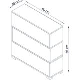 Asir Schoenenkast - Wit Okkernoot - 90 x 93 x 30 cm